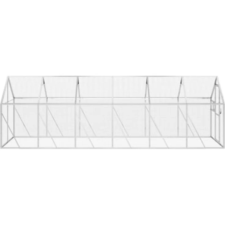vidaXL Heidelore, Vogelkäfig + Voliere aus Aluminium, silbern, mit abschließbarer Tür und großzügigem Platz für Vögel und Kleintiere, 179 x 600 x 114/185 cm – Bild 4