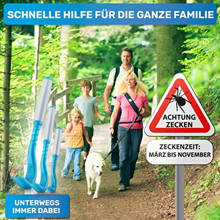BluePet 3er Set Premium Zeckenhaken, Zeckenentferner für Hunde, Katzen, Pferde & Menschen, 3 Größen, Made in France, einfach & sicher – Bild 4