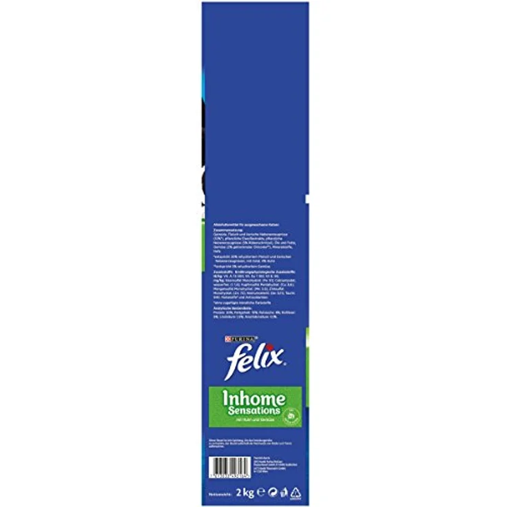 Felix Katzentrockenfutter Inhome Sensations, 2kg Beutel mit Huhn, Getreide und Gartengrün, für innenlebende Katzen, 100% komplett & ausgewogen, ohne künstliche Zusatzstoffe – Bild 3