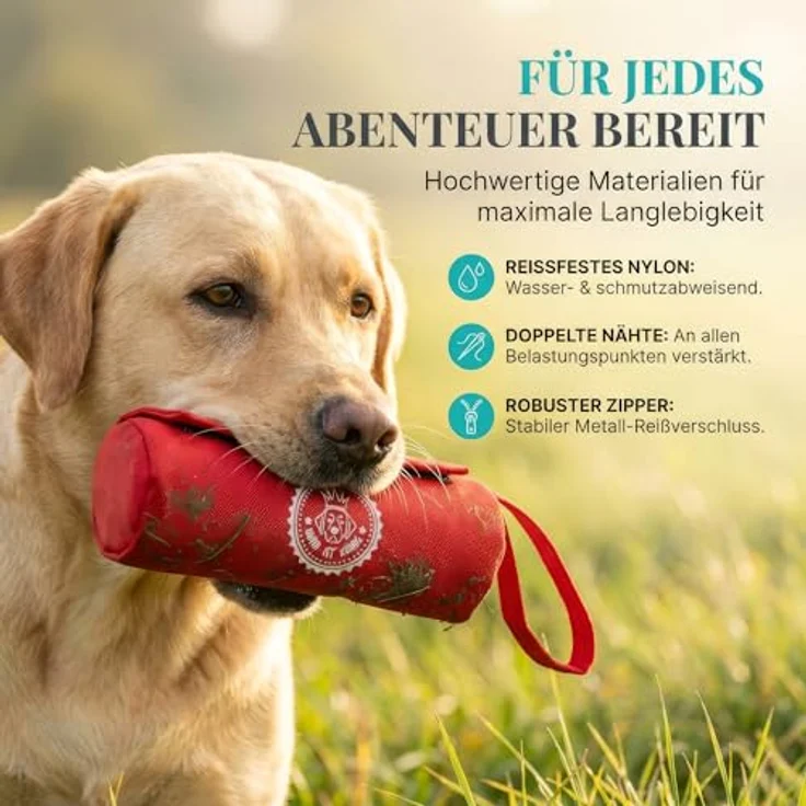 HUND IST KÖNIG Futterdummy für Hunde, Apportierbeutel mit 0,7L Fassungsvermögen, wasserabweisend, inklusive Trainings-eBook – Bild 3
