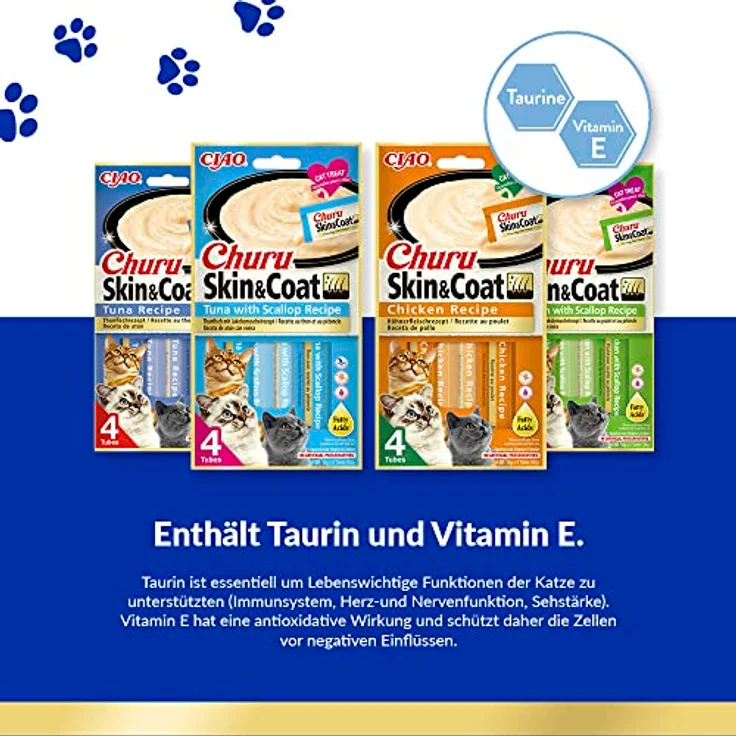 INABA Churu Cremige Katzenleckerlis mit Thunfisch, 40 x 14g, für Haut- und Fellpflege, kalorienarm, ohne Getreide – Bild 4