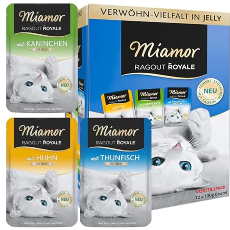 Miamor Ragout Royale in Jelly Multipack, 12x100g, Katzenfutter mit Kaninchen, Huhn und Thunfisch, hoher Geflügelfleischanteil – Bild 4