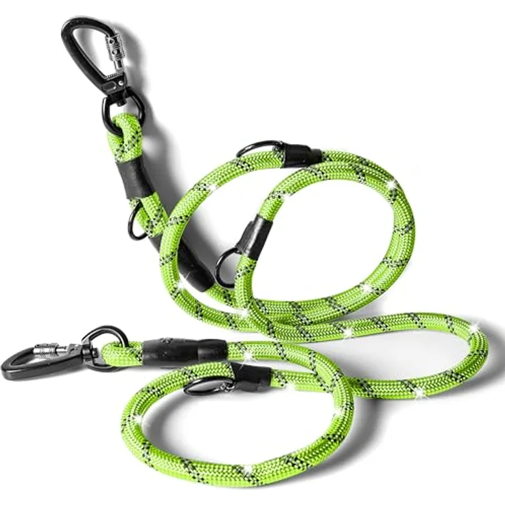rootsnoot verstellbare Hundeleine, 200 cm lang, 1,2 cm stark, 4-fach verstellbar, für große Hunde ab 15 kg, stabile Trainingsleine mit Sicherheitskarabiner