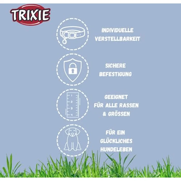 Trixie Hunde-Halsband CityStyle L-XL, verstellbar, wasserabweisend, PVC, Halsumfang 50-57cm, Salbei – Bild 3