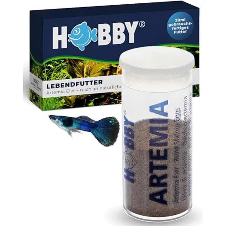 HOBBY Aquaristik Artemia Eier 20 ml, Lebendfutter für Aquarienfische zur Zucht von Artemia-Nauplien, nährstoffreiches Futter für Süß- und Salzwasserfische