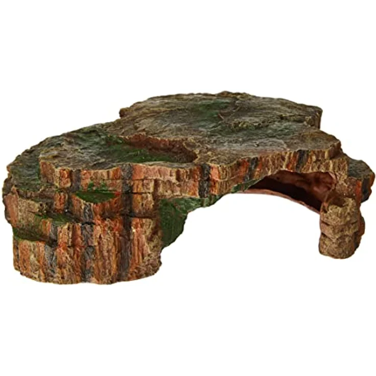 Trixie 76211 Reptilienhöhle, Terrarien-Dekoration aus Polyesterharz, natürliche Optik, 24 × 8 × 17 cm, beige – Bild 1