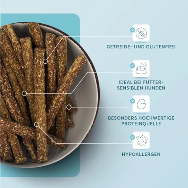 Dr. SAM Premium Snacks für Hunde - Pferde Stickos, hypoallergenes Pferdefleisch mit Süßkartoffel und Leinsamen, glutenfrei, 100g – Bild 2