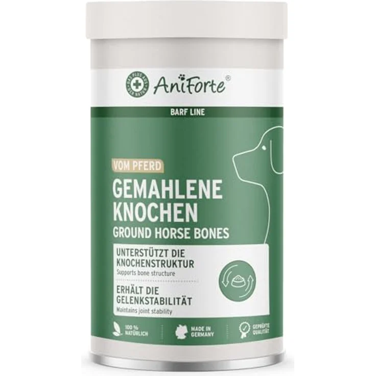 AniForte BARF-Line Gemahlene Knochen vom Pferd, hochwertige Calciumquelle für Hunde und Katzen, 1 kg – Bild 1