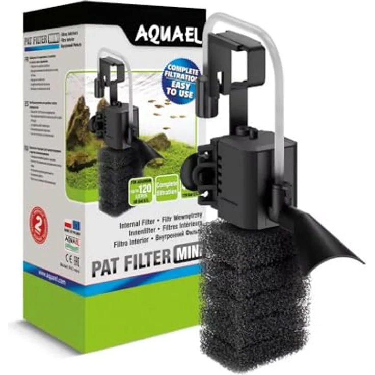 Aquael PAT mini, Innenfilter für Aquarien bis 120L, 400 L/h Durchfluss, 4W Energieverbrauch, mit Leistungsregler und Belüftungsrohr – Bild 1