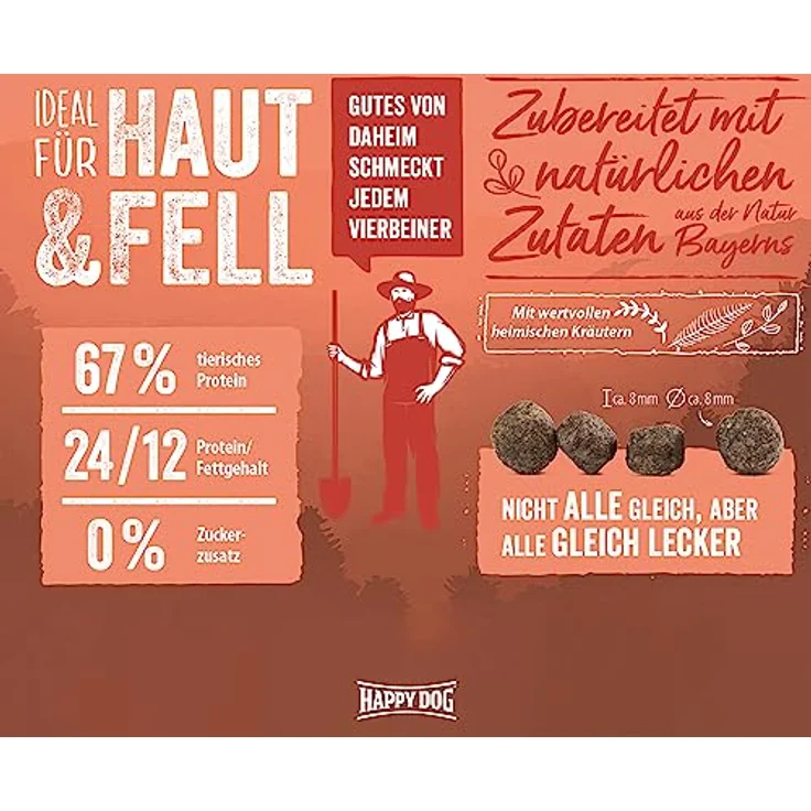 Happy Dog NaturCroq Mini, Trockenfutter für kleine Hunde mit Lachs und Reis, 4kg, mit heimischen Kräutern – Bild 3
