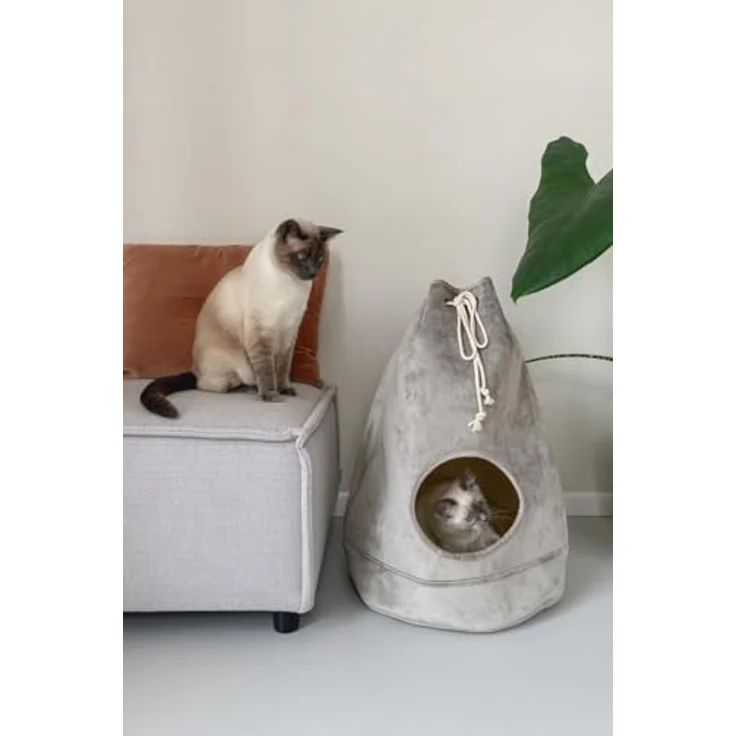 Designed by Lotte Vilar, Katzenbett + Hundebett im Beutel-Design, waschbares Kissen bei 30°C – Bild 2