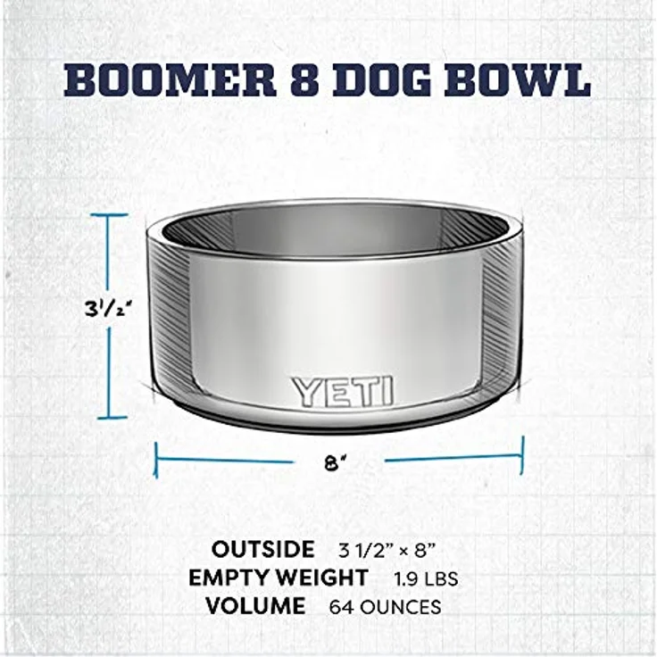 YETI Boomer 8 Hundenapf, 1,8 l Edelstahl, rutschfester Bärenfußring, spülmaschinenfest – Bild 5