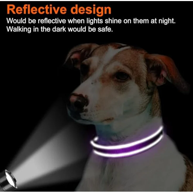 Joytale Gepolstertes Hundehalsband aus Neopren Nylon, Verstellbar und Reflektierend für Welpen, XS, Lila – Bild 5