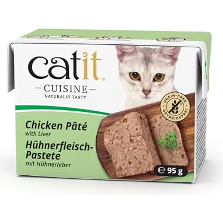 Catit Cuisine Premium Nassfutter für Katzen, Pastete mit Hühnerfleisch und Hühnerleber, 95g, getreidefrei, hoher Fleischanteil – Bild 1