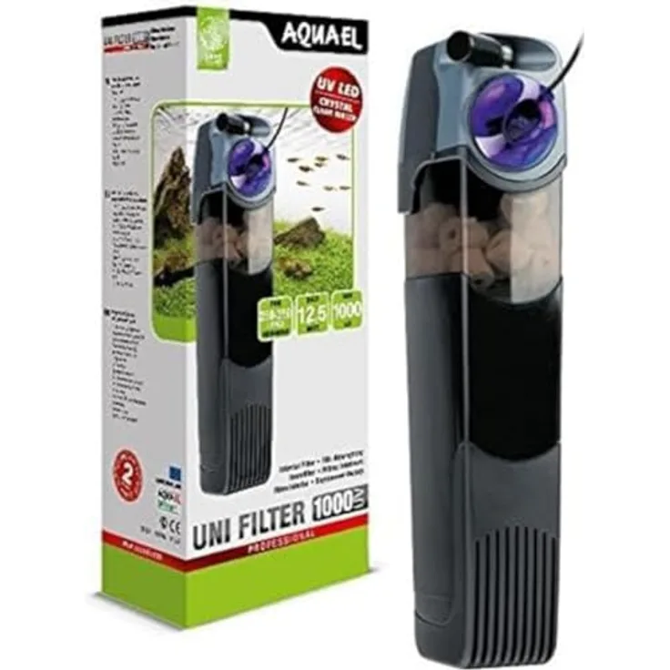 Aquael UNIFILTER UV 500, Aquarium Filter mit 6,5W Leistung, 500 L/h für Aquarien von 100-200L, regelbare Fördermenge und Belüftung