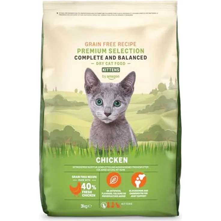 by Amazon Katzenfutter für junge Katzen (Junior), Trockenfutter mit 67 % frischem Huhn, getreidefreie Rezeptur, 3 kg (1er-Pack)