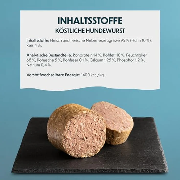 PrimaDog Hundewurst mit Huhn & Reis, weizenfrei und schnittfest, 800 g, nahrhaft für ausgewachsene Hunde – Bild 5