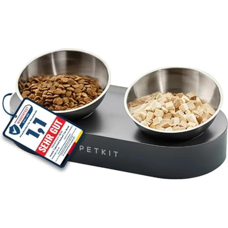 PETKIT CYBERTAIL Katzen Erhöhte Schüssel Edelstahl, Gekippte Futterschale mit rutschfester Basis und Hygienischem Design für Katzen und kleine Hunde – Bild 1