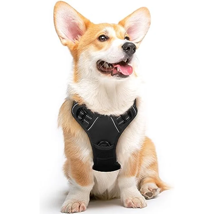 Eagloo Anti-Zug Hundegeschirr für große Hunde, verstellbar, mit Reflexstreifen und Kontrolle, optimal für Labrador, schwarz, Größe M – Bild 1