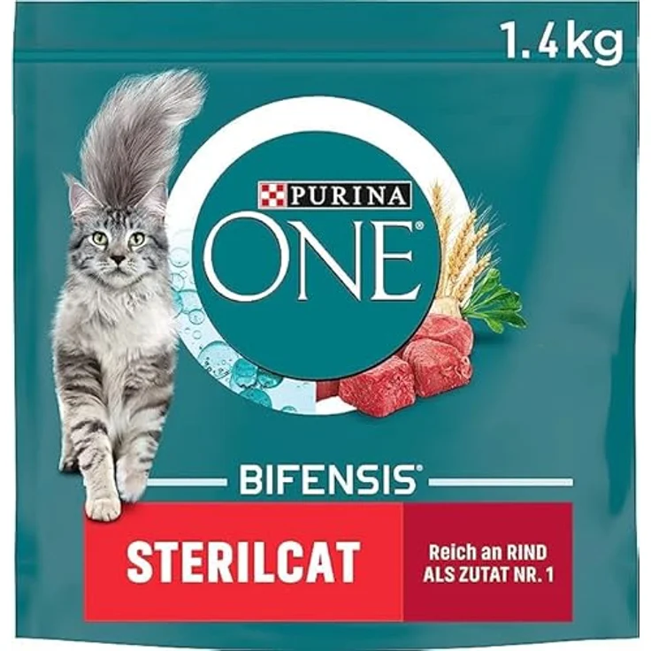 PURINA ONE BIFENSIS STERILCAT, Trockenfutter für sterilisierten Katzen, reich an Rind, 1,4kg – Bild 1