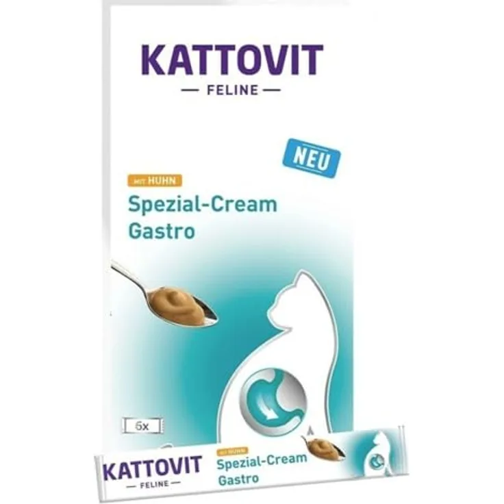 Kattovit Spezial-Cream Gastro mit Huhn, fettarm und leicht verdaulich, 6x15g