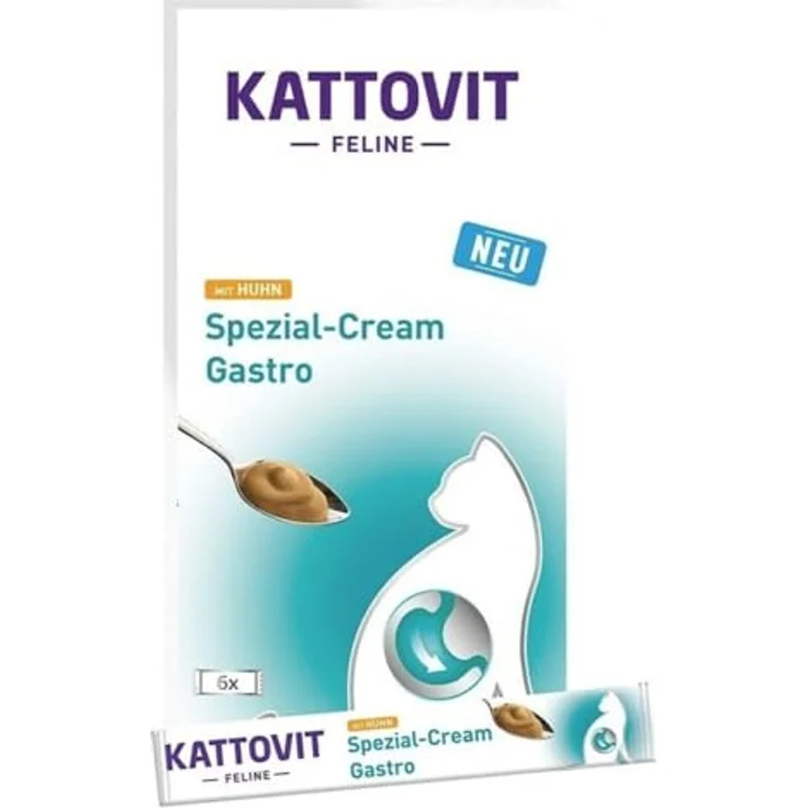 Kattovit Spezial-Cream Gastro mit Huhn, fettarm und leicht verdaulich, 6x15g