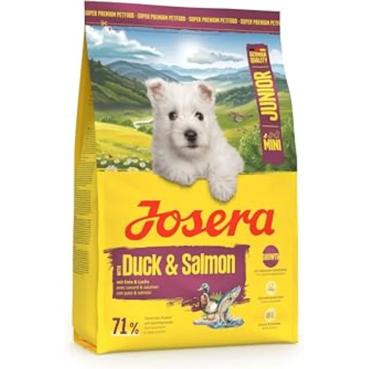 JOSERA Mini Junior Ente & Lachs, Premium Trockenfutter für wachsende Hunde bis 10 kg, glutenfrei, 1 x 3 kg, kleine Kroketten, mit Zahnsteinprophylaxe – Bild 3
