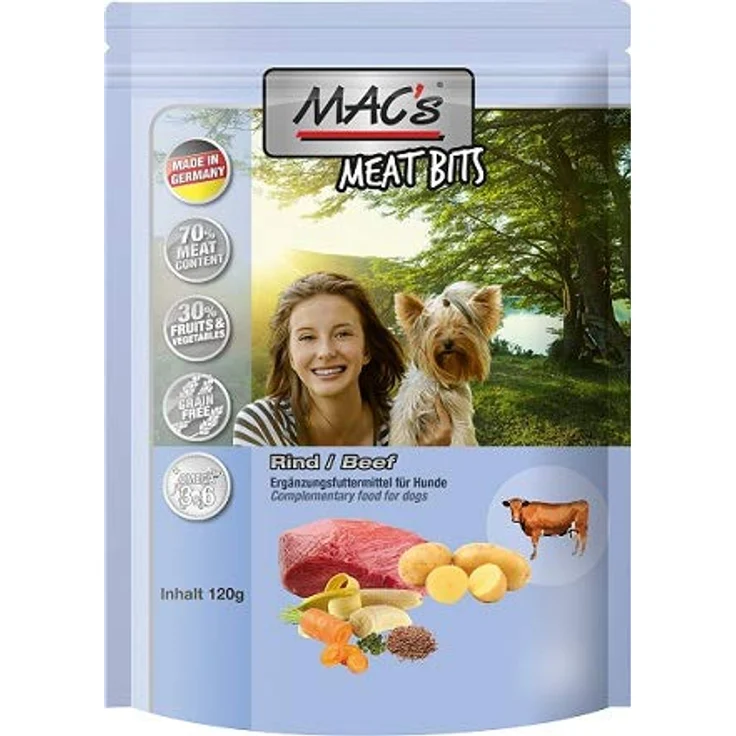 MAC's Dog Meat Bits Snack mit Rind, 9x120g, hochwertige Hundesnacks aus bestem Rindfleisch – Bild 1