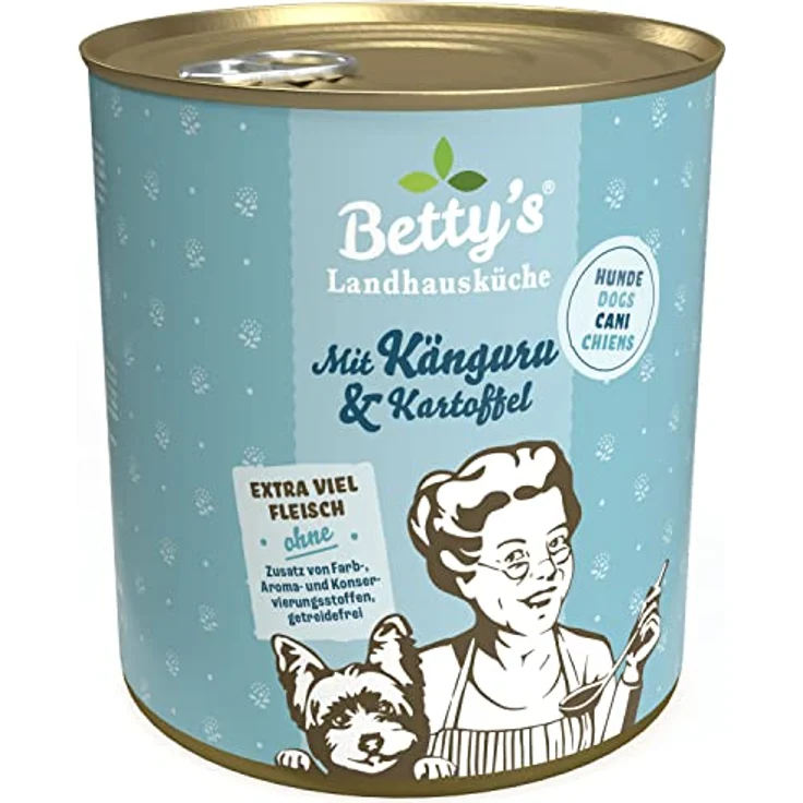 Boswelia Betty's Landhausküche Hund Känguru mit Kartoffeln und Geflügel, Nassfutter für alle Hunderassen, 6 x 800 g, hohe Bioverfügbarkeit – Bild 2