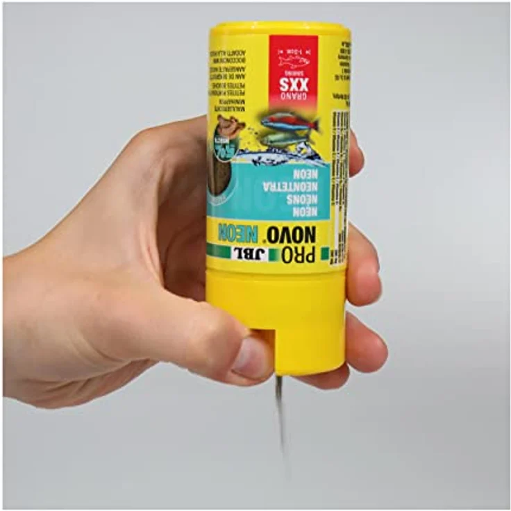 JBL PRONOVO NEON Grano, Prebiotisches Fischfutter-Granulat für Salmler, Klickdosierer, Größe XXS, 100 ml – Bild 3