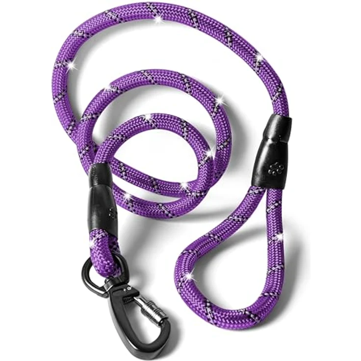 rootsnoot Hundeleine klassisch, 120 cm lang, 1,2 cm stark, für Hunde ab 15 kg, robuste Führleine mit Sicherheitskarabiner