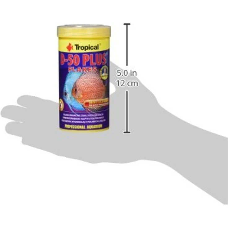 Tropical D-50 Plus Flockenfutter für Diskus und tropische Fische, proteinreich, reich an Astaxanthin und Vitaminen, 250 ml – Bild 4
