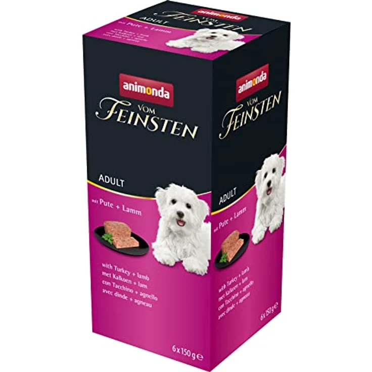Animonda Vom Feinsten Adult 6x150g Hundefutter, mit Pute und Lamm, reich an Nährstoffen – Bild 1