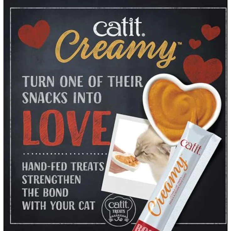 Catit Creamy Leckerei für Katzen, 4er-Pack Thunfisch, natürliche Schleckpaste mit hohem Fleischanteil, getreidefrei und mit Taurin – Bild 5