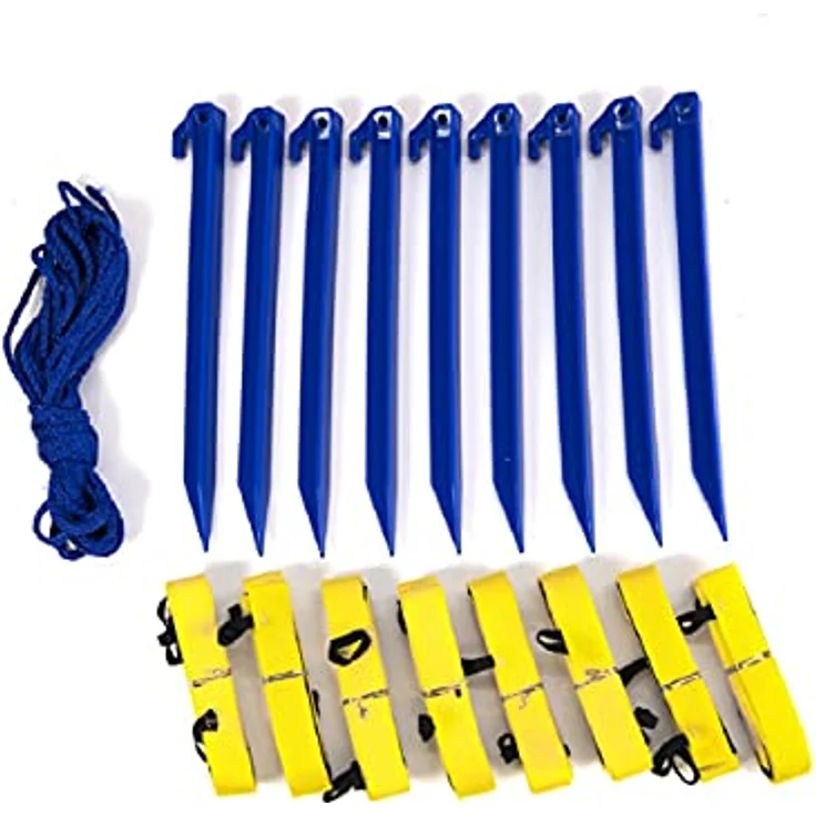 Procyon Tier-Intelligenzspielzeug Longier-Set für Hunde, Kunststoff - Trainingsform zur Festigung der Bindung und Kommunikation, Nylonmaterial, 10m Nylonschnur, 8x Nylongurt, 9x Erdnägel – Bild 6