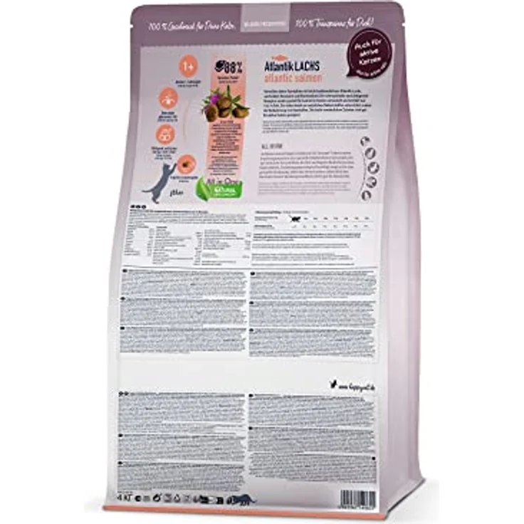 Happy Cat 70579 - Sterilised Adult Trockenfutter Atlantik Lachs für sterilisierte Katzen und Kater, 1,3 kg, leicht verdaulich, fettarm, Made in Germany – Bild 5