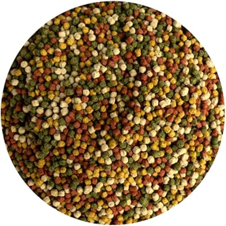 Koi- und Bonsaipark Herdecke Fischfutter Mix für Koi's, 15 kg schwimmende Pellets (3 mm) – Alleinfuttermittel für Zierfische in 4 Farben (rot, grün, gelb, weiß) – Bild 3