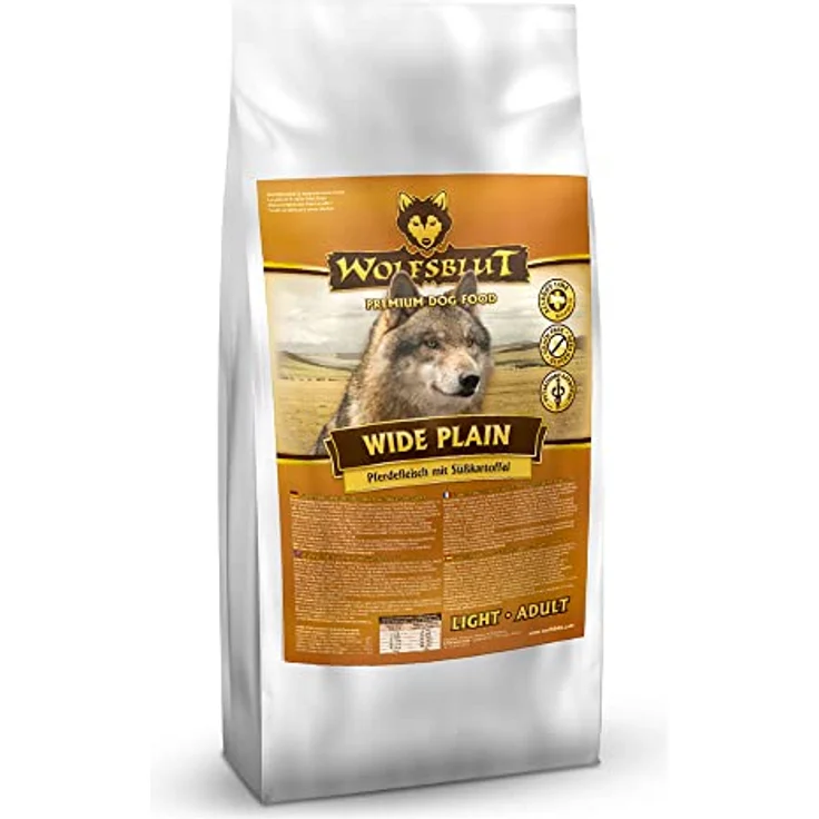WOLFSBLUT Wide Plain Adult Light, fettreduziertes Trockenfutter mit Pferd und Superfoods, getreidefrei, 2kg Beutel – Bild 1