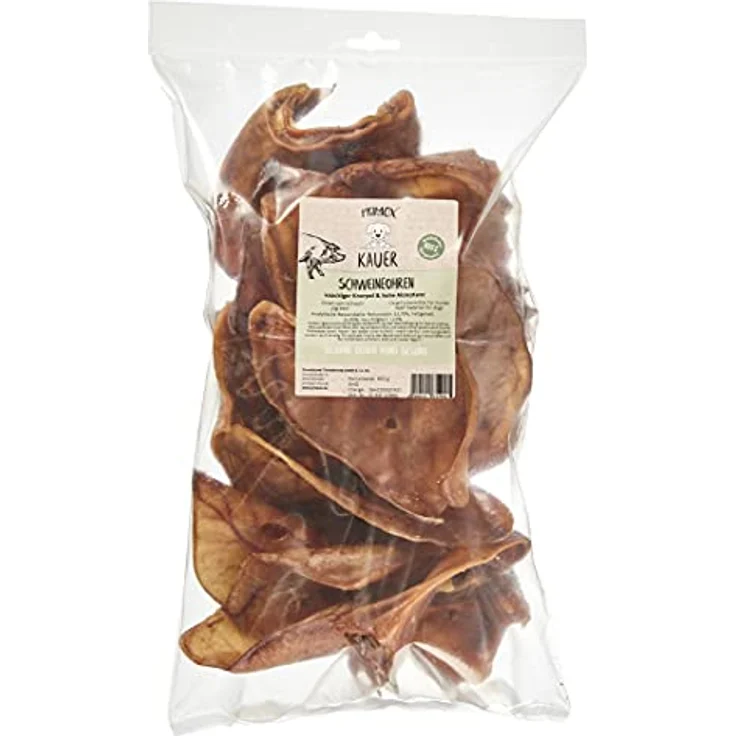 PRIMOX Schweineohren 800g, Kausnack für Hunde, 100% natürlich, Monoprotein, hoher Kauspaß, Zahnpflege – Bild 1