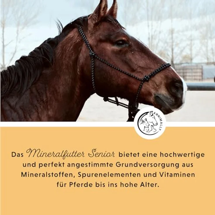 Annimally Senior Mineralfutter Pferde getreidefrei, Ergänzungsfutter mit Vitaminen, Mineralstoffen und Spurenelementen für Senior Pferde, 3 kg Eimer – Bild 2