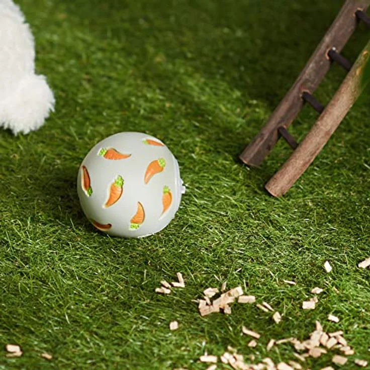 TRIXIE 6275 Snackball, Kunststoff, ø 7 cm, regulierbare Leckerliausgabe, natur – Bild 2