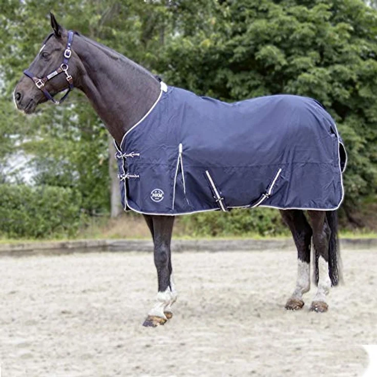 HKM Eco Weidedecke 6900, wasserdicht und winddicht, atmungsaktiv, dunkelblau, Größe 145 – Bild 1