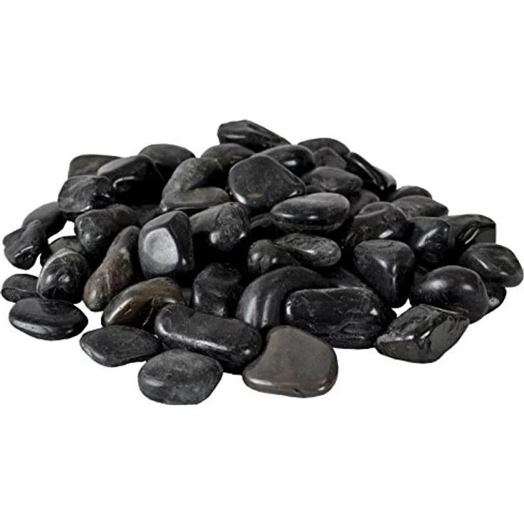 Intergarden Dekosteine schwarz poliert, 20 kg Zierkies 5-8 cm für Garten und Deko, schmutzabweisend und vielseitig einsetzbar