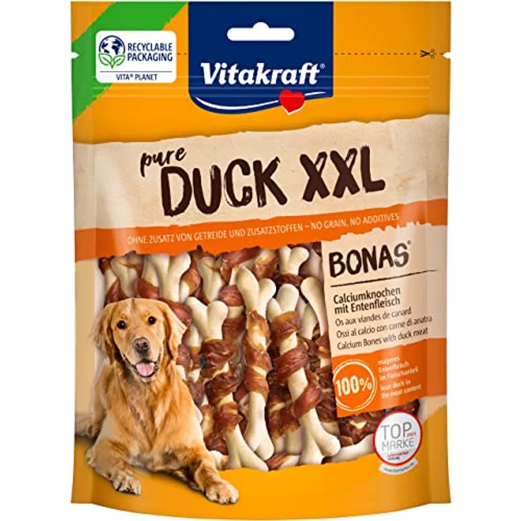 Vitakraft Entenfleischstreifen XXL, Hundesnack mit magerem Entenfleisch, 250 g im wiederverschließbaren Beutel, ohne Zucker und Zusatzstoffe – Bild 1