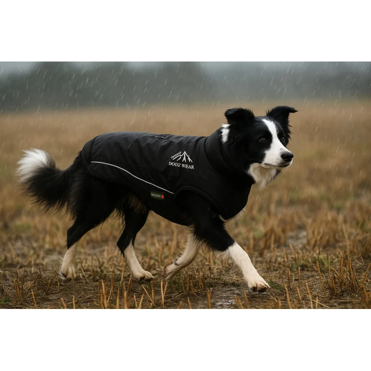 Wolters Dogz Wear Hundejacke, wasserdicht bis 10.000 mm, schwarz, PFC-frei, EcoElite-Imprägnierung, Fleece-Innenfutter – Bild 1