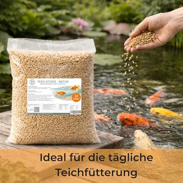 Blumixx Teichsticks 50L, Premium Fischfutter für Teichfische, schwimmend und leicht verdaulich, mit Vitaminen für klares Wasser – Bild 4