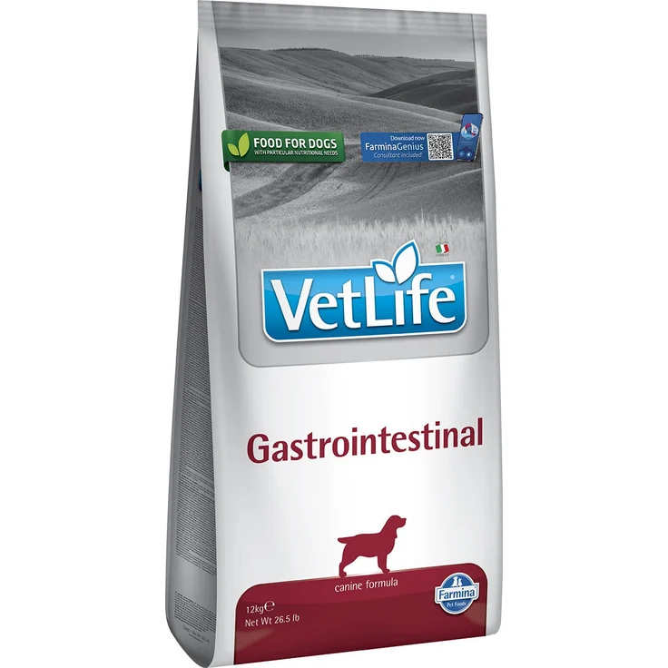 Farmina Vet Life Dog Gastrointestinal, diätetisches Trockenfutter für Hunde zur Reduktion von Verdauungsstörungen, 12kg – Bild 1