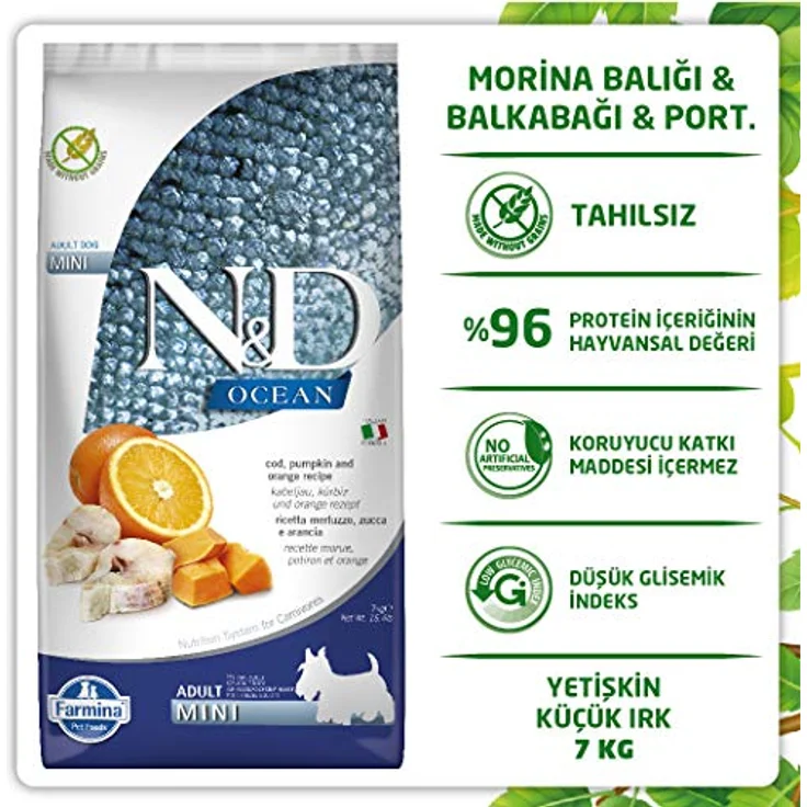 Farmina N&D Ocean Adult Mini Pellets Hundefutter, Trockenfutter mit Kabeljau und Orange, reich an Vitaminen, 7 kg – Bild 4