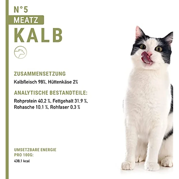 Catz Finefood Meatz N°5 Kalb, Getreidefreier Katzensnack für ausgewachsene Katzen, 45g – Bild 4
