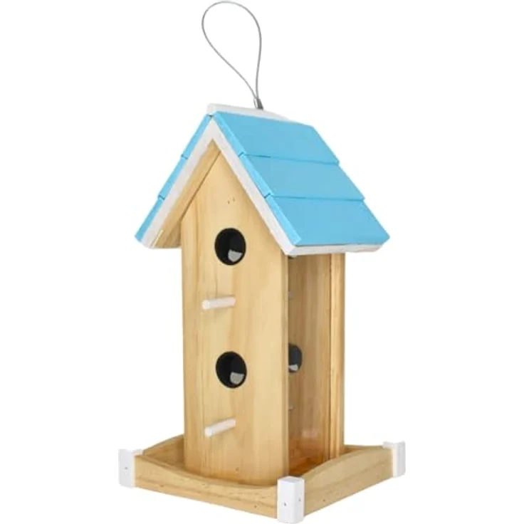 Lyra Pet® Vogelhaus Villa, Wetterfestes Futterhaus aus Holz mit Plexiglas, einfache Befüllung und Reinigung – Bild 1